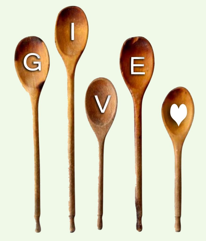 give wrtitten on spoons